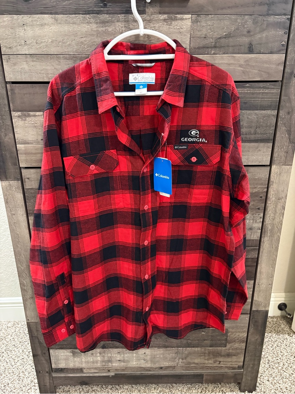Columbia Georgia Bulldogs Flare Gun Flannel XL NWT